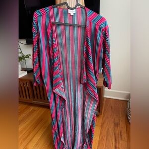 LuLaRoe Striped kimono in Pink and Blue